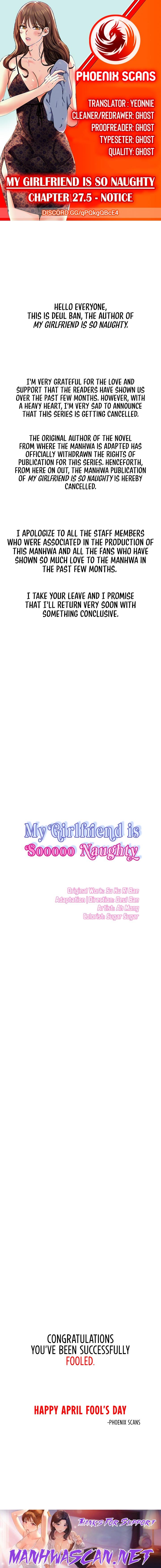 My girlfriend is so naughty - Chapter 27.5 Page 1
